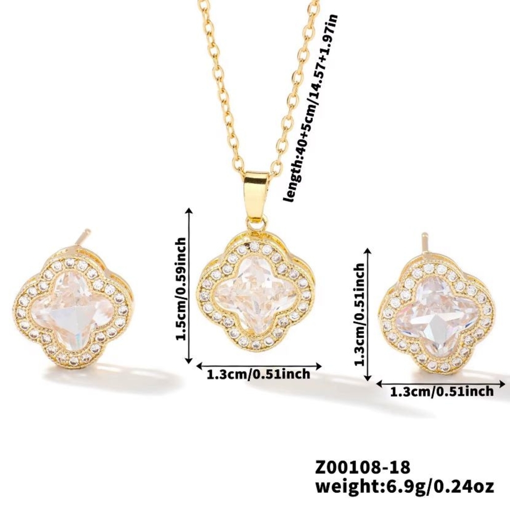 Elegant Gold and Crystal Jewelry Set